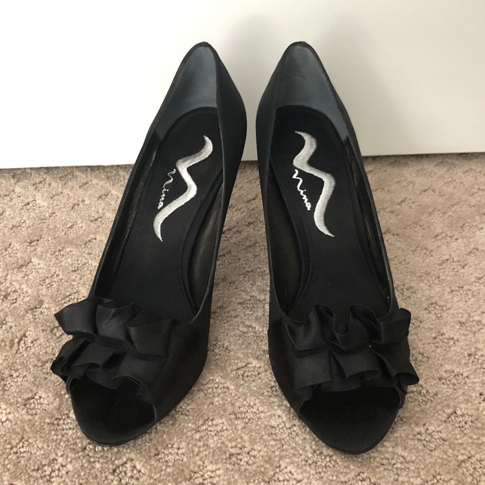 Black open-toed heels